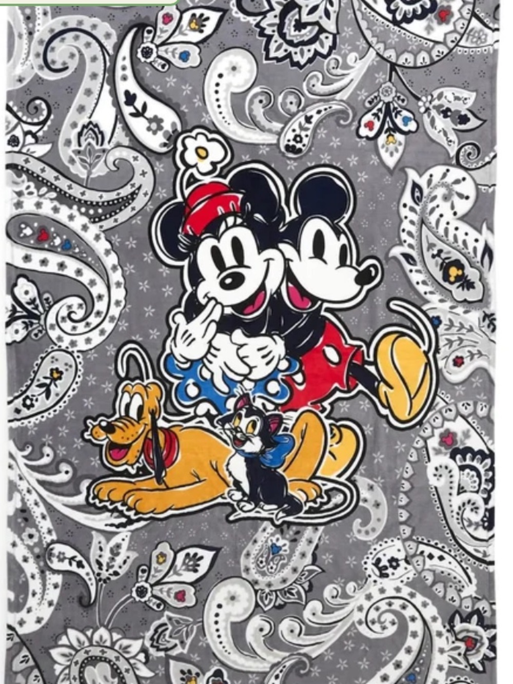 NWT Vera Bradley Gray Paisley Mickey & Minnie Throw